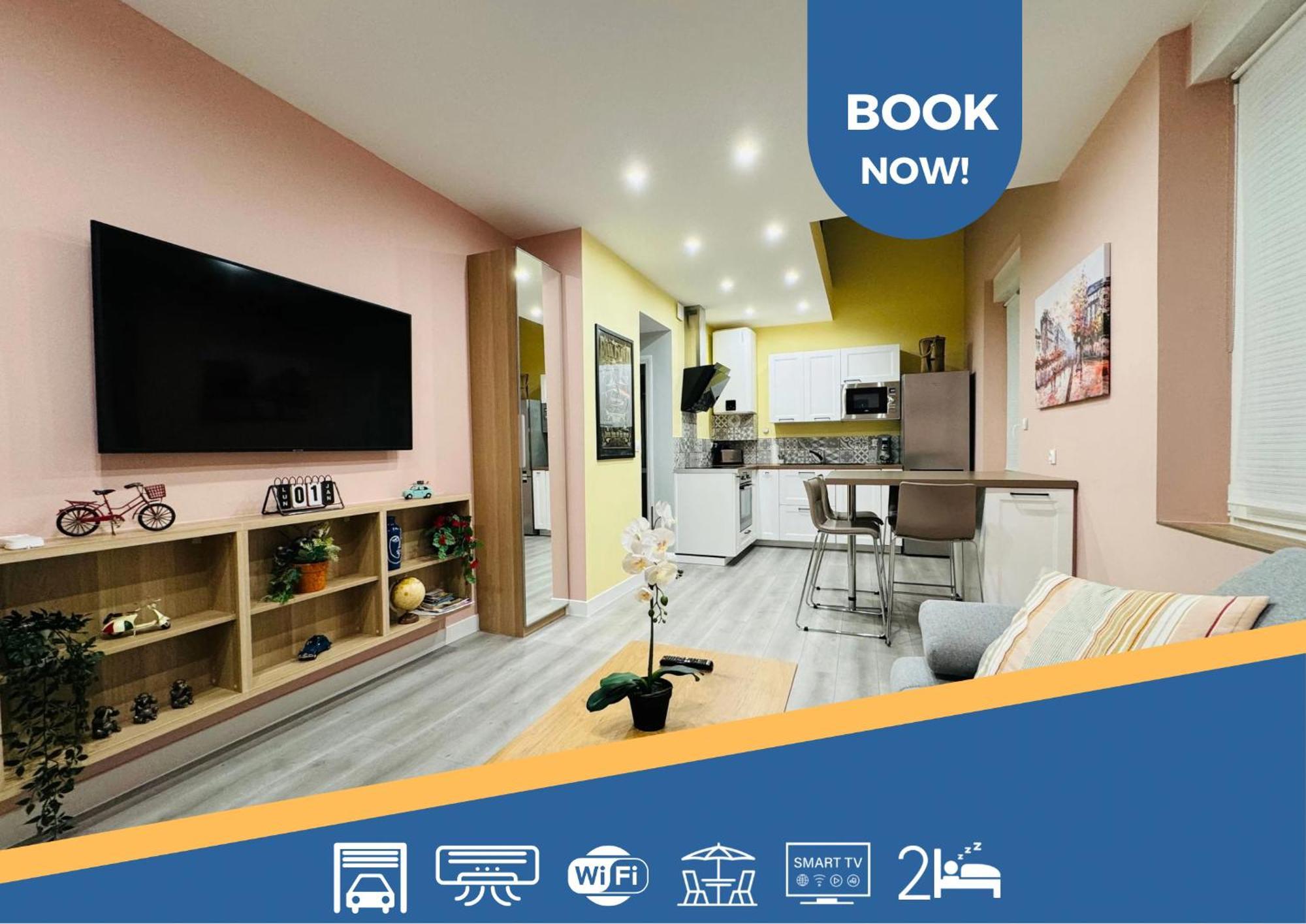 70m2 Climatise - Parking Prive - Lycee Roosevelt - Arena Apartment